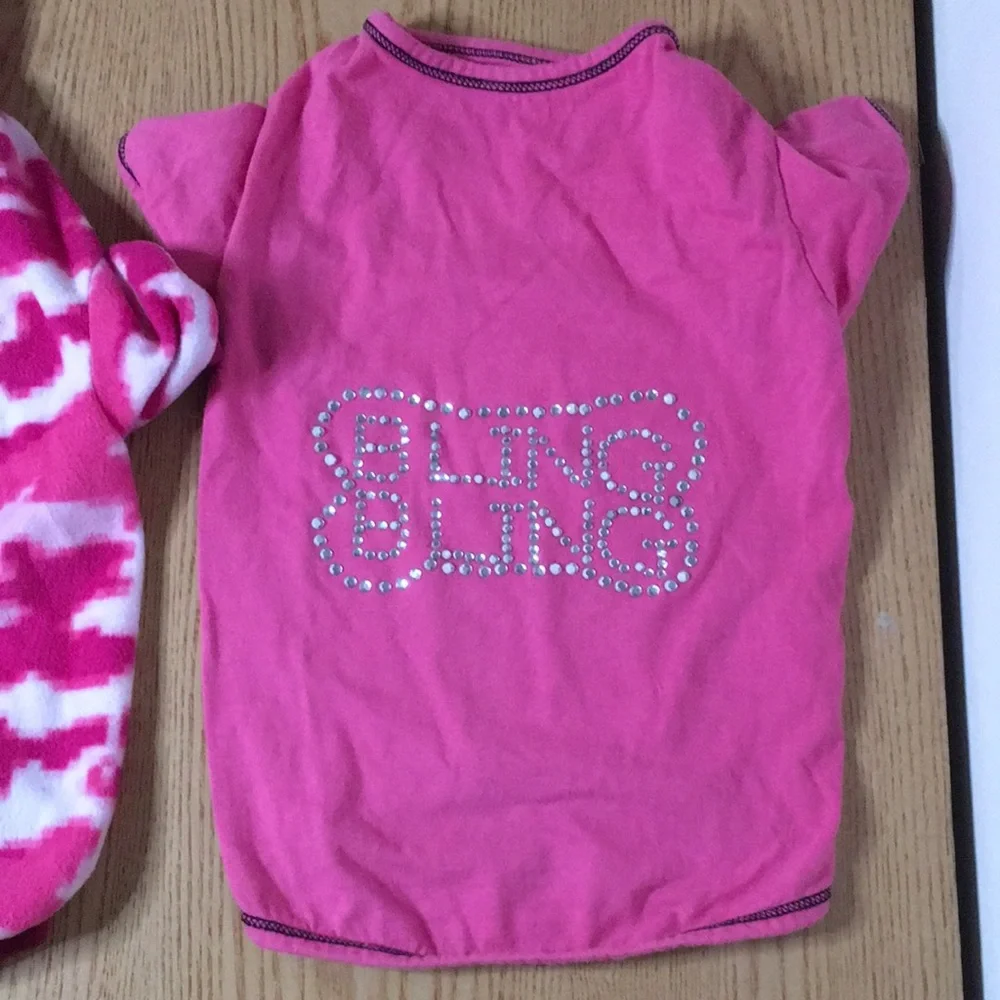 Bundle Of 2 Doggie Shirts Size Small 10” Waist 13-14” Length